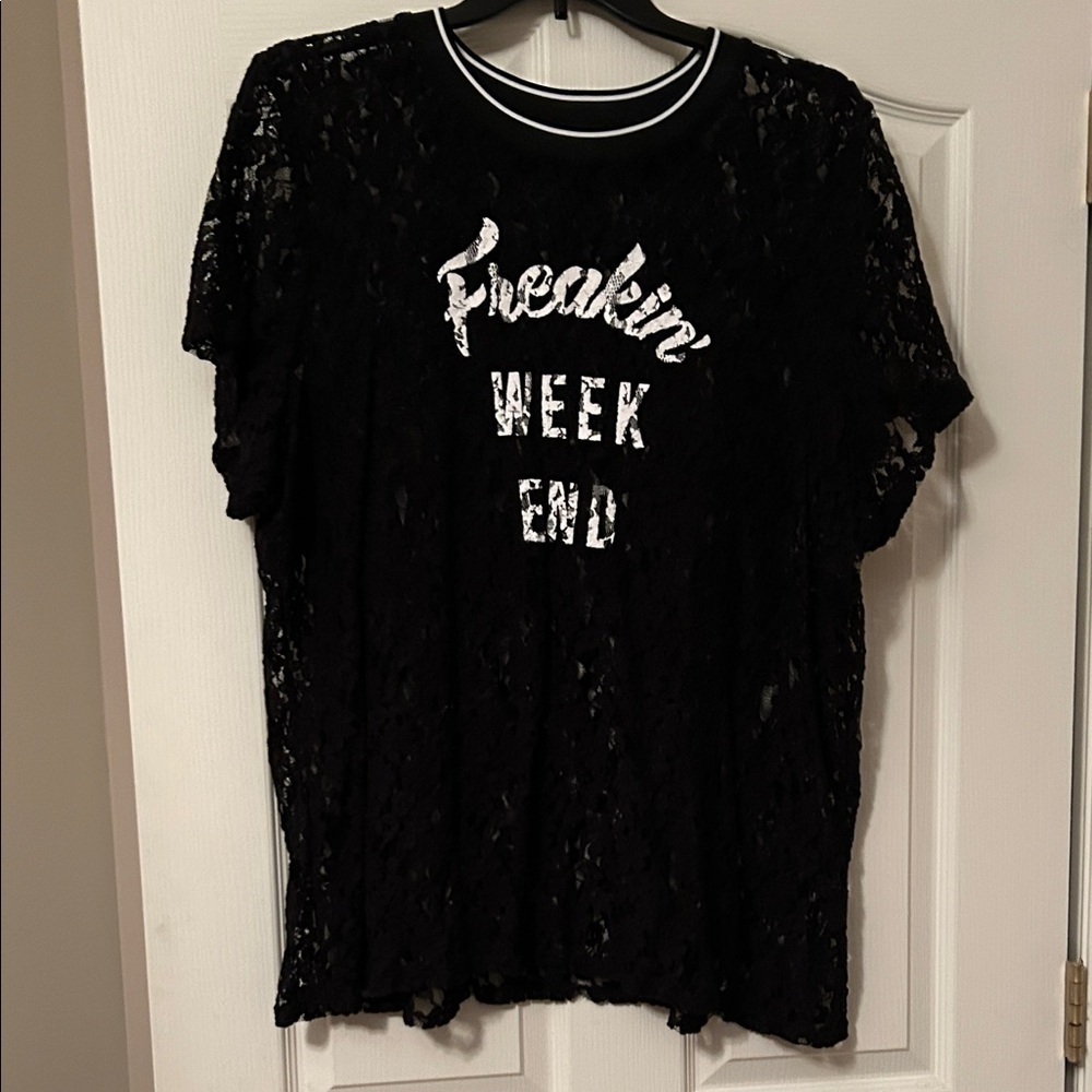 Lane Bryant Black Lace Top plus 22/24